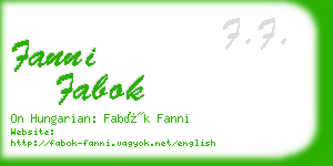 fanni fabok business card